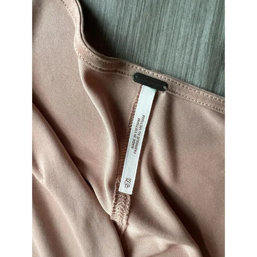 FREE PEOPLE Tunic‎ Pink Blush Dynasty Bell Sleeve Wrap Shirt
